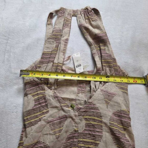 New XXS Anthropologie X Celandine linen halter button-front maxi dress - Picture 7 of 10